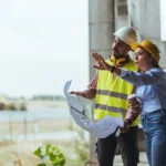 Workers on a construction site