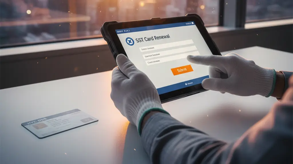 NYC construction worker renewing SST card