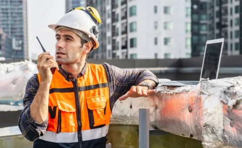 Worker completing OSHA 10 and 30-hour online training at low cost.