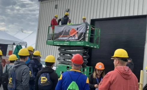 Construction workers receiving safety training in Buffalo New York