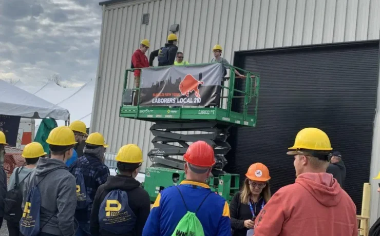 Construction workers receiving safety training in Buffalo New York